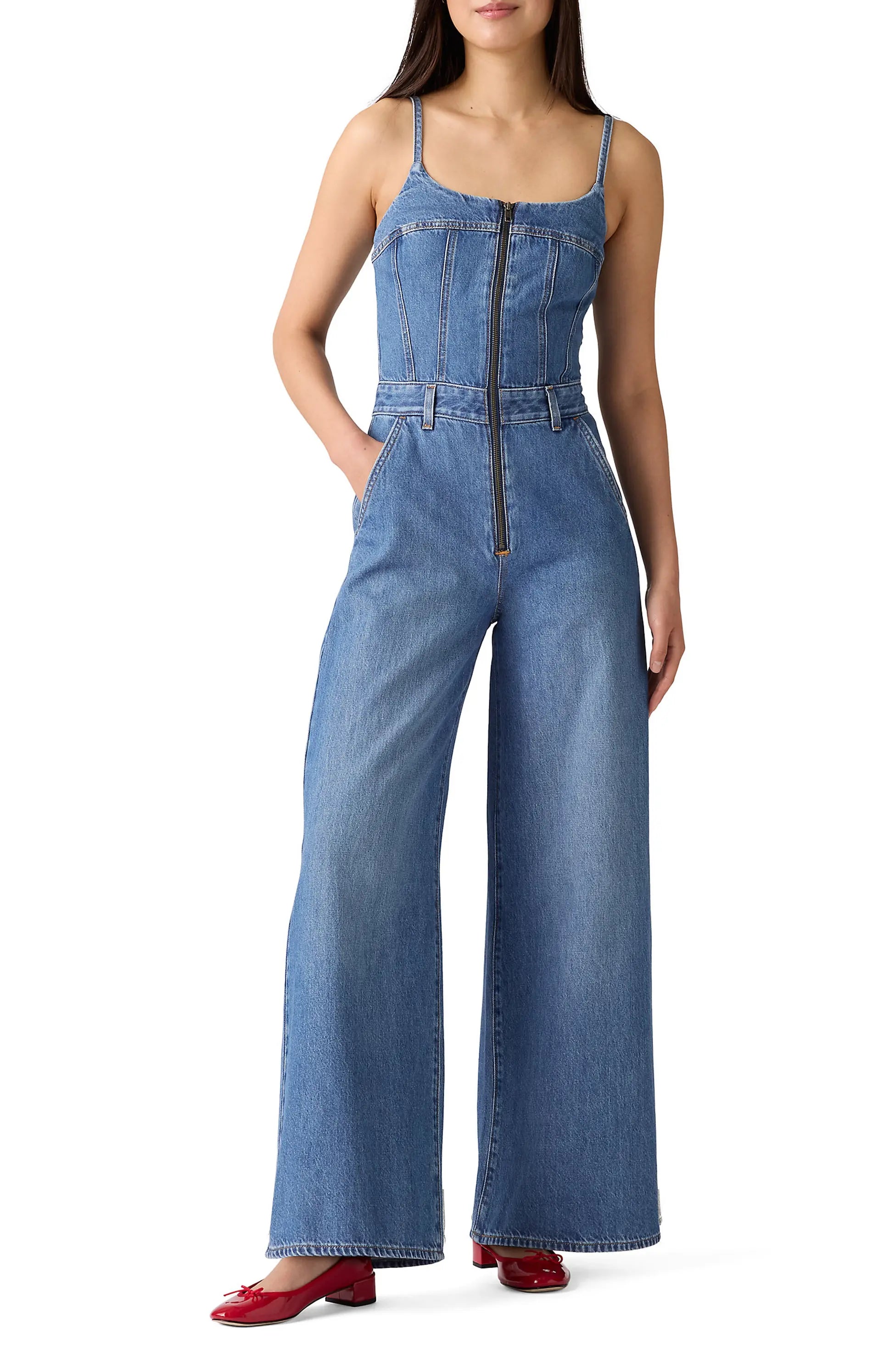 Bustier Zip Denim Jumpsuit – Fun Fashions Boutique