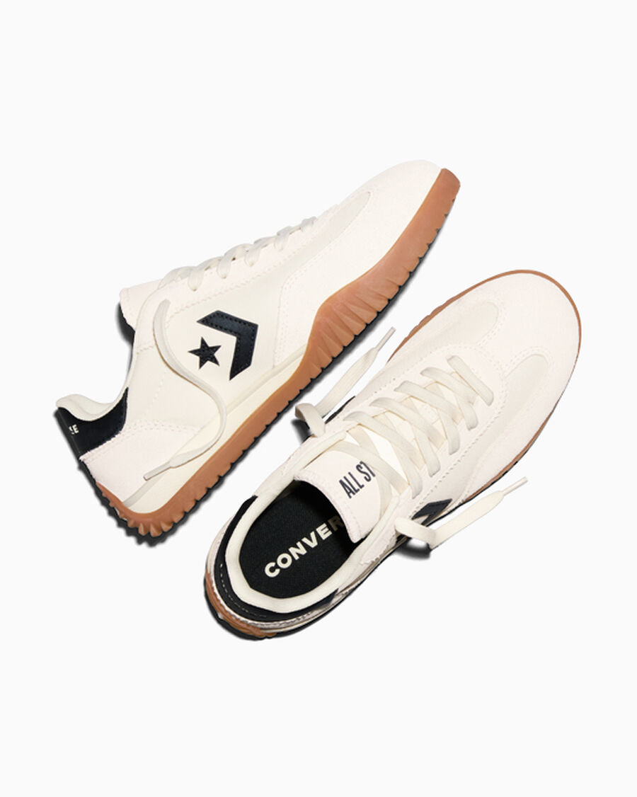 Unisex Nylon And Suede Low-Top Trainer - Egret/Black/Honey