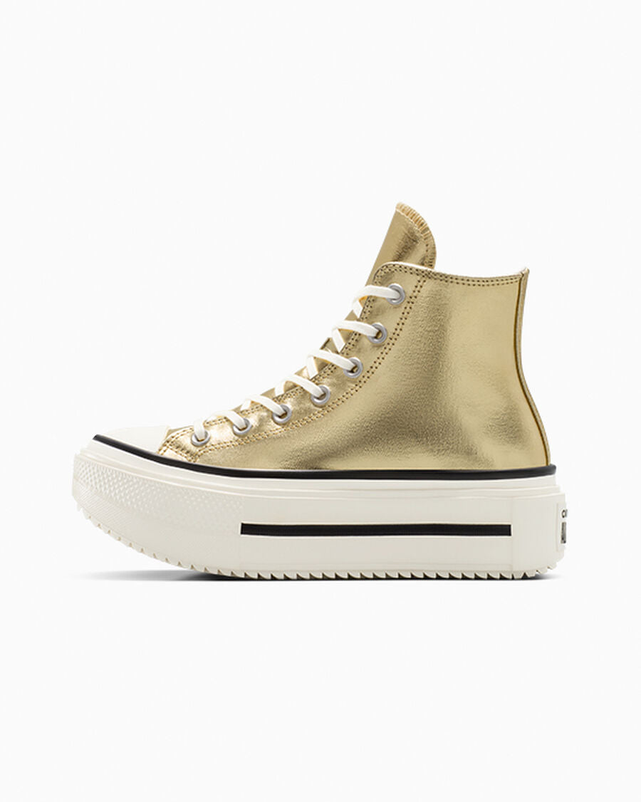 Metallic Canvas Platform High Top Sneaker
