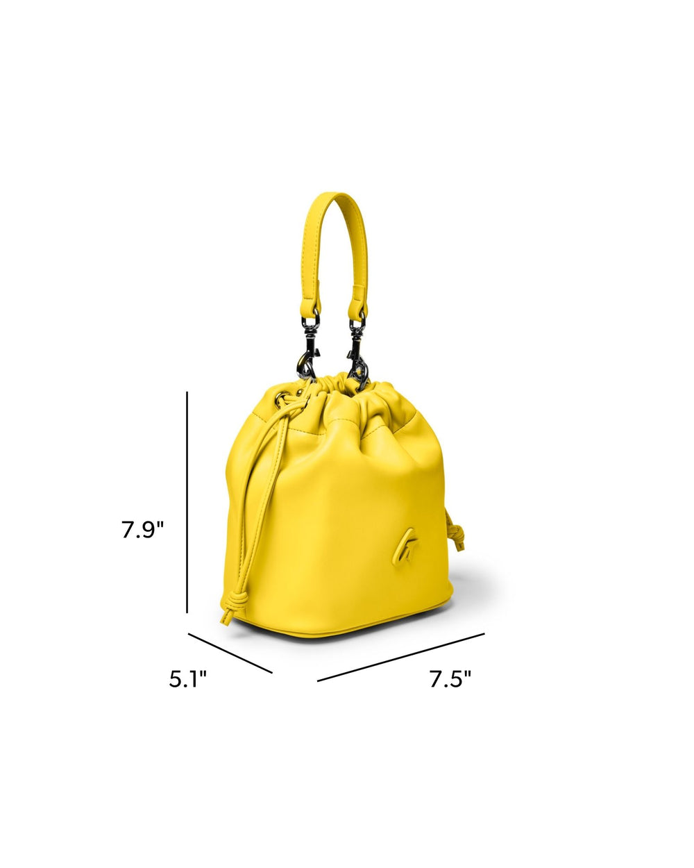 Mini Vegan Leather Bucket Bag - Yellow