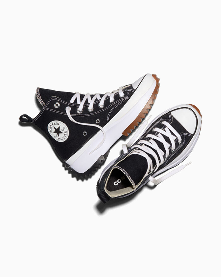 Canvas Platform High-Top Sneaker - Black/White/Gum