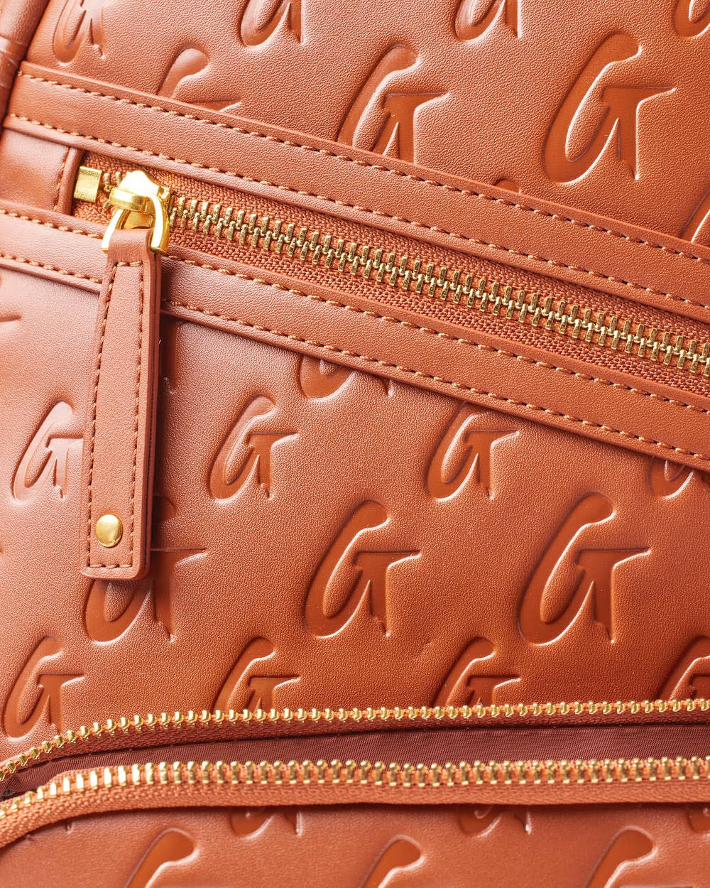 Vegan Leather Laptop Backpack - Brown