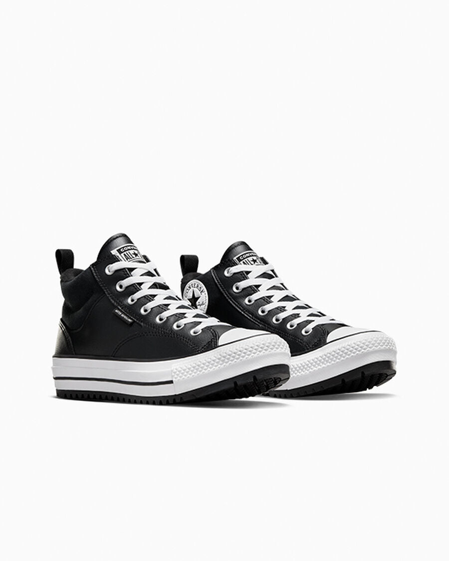 Water-Repellent Mid-Top Boot - Black/White/Black