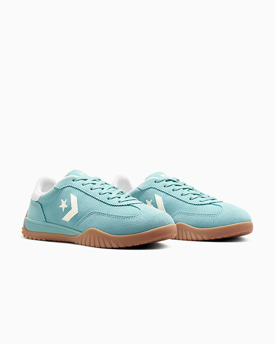 Nylon And Suede Low Top Sneaker - Vernal Pool/Egret/Light Brown
