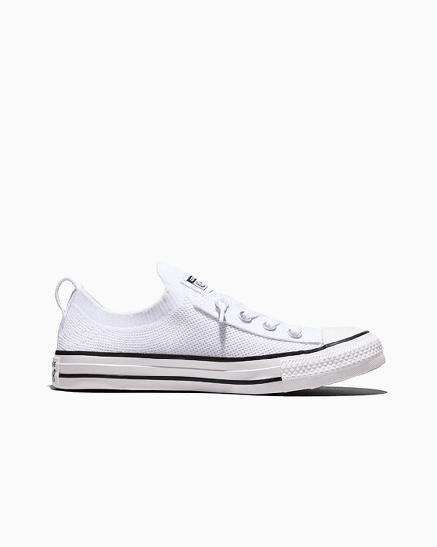 Women's Knit Slip-On Low-Top Sneaker - White/Black/White