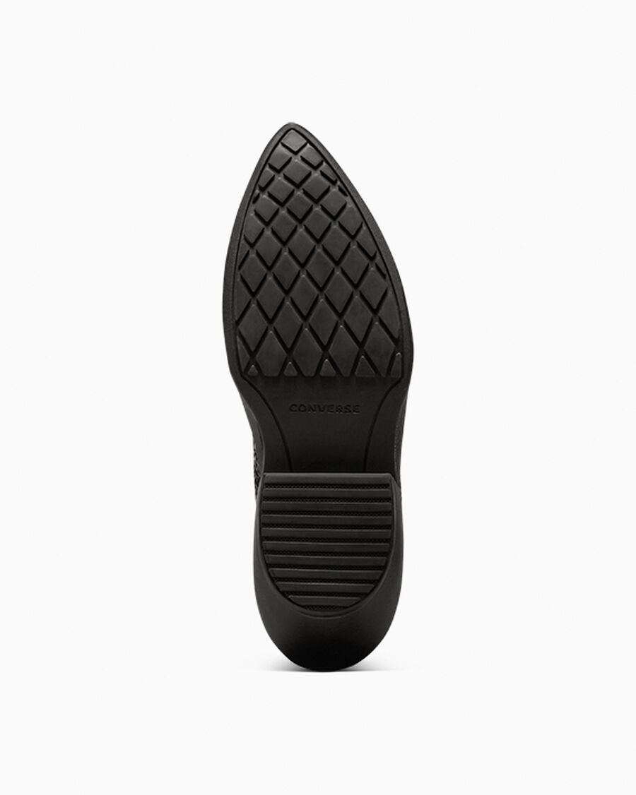 Women's Woven Leather Pointed Heel - Black - Black/Egret/Black