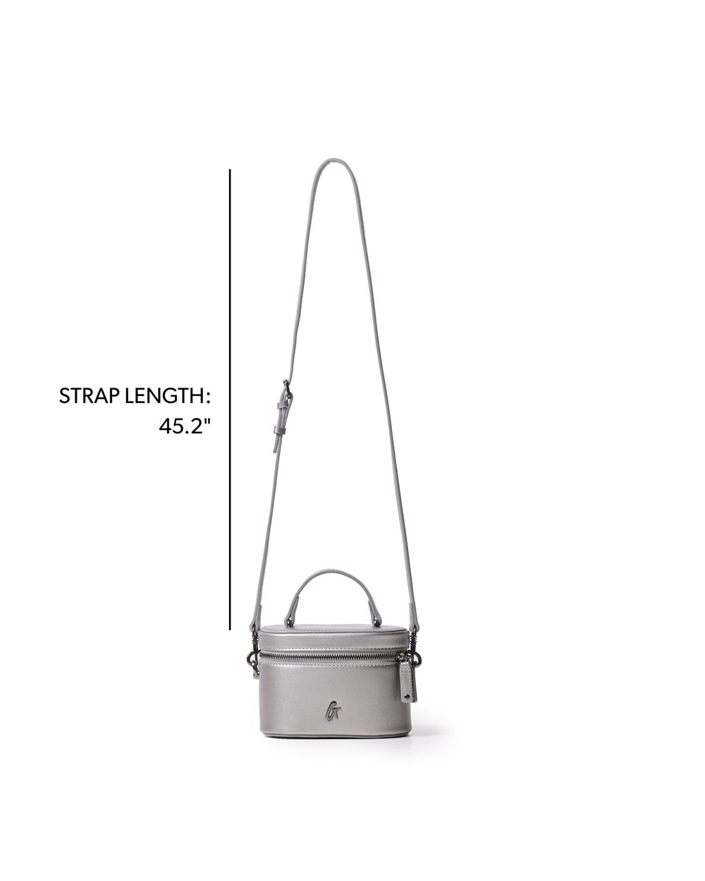 Mini Smooth Vegan Leather Top Handle Bag - Platinum