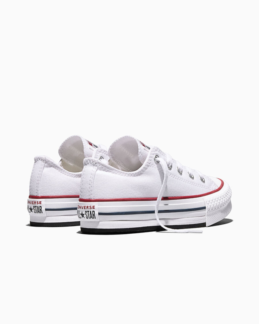 Kids Canvas Platform Low Top Sneaker - Black - White/Garnet/Navy