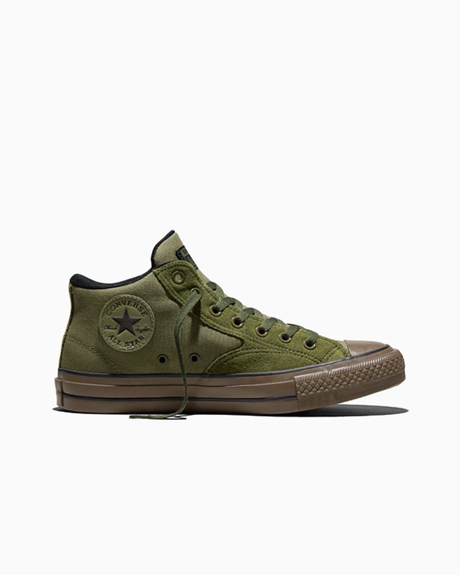 Canvas And Suede Mid Top Sneaker - Utility/Black/Brown