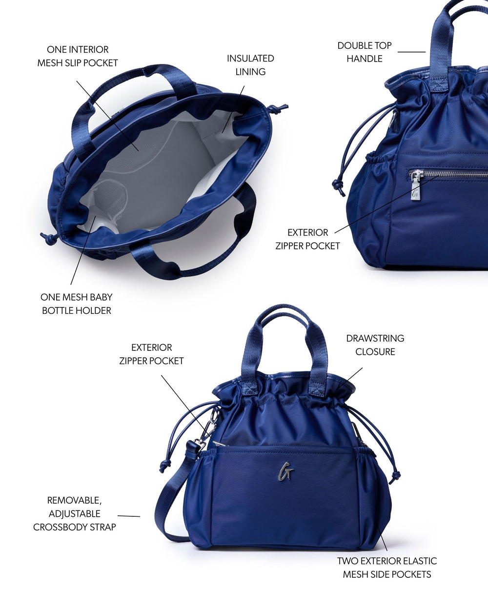 Insulated Nylon Lunch Bag - Navy