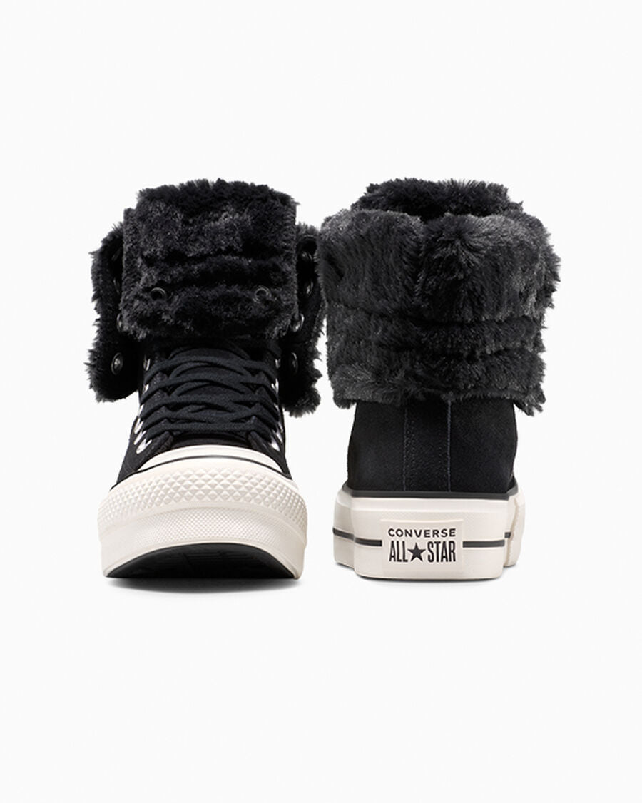 Women's Platform Suede Fold-Over High-Top