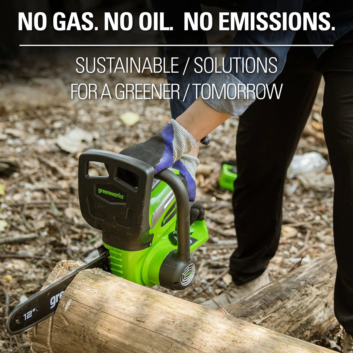 Greenworks 40V 12 in Cordless Chainsaw With 2.0 Ah Battery And Charger - 20262