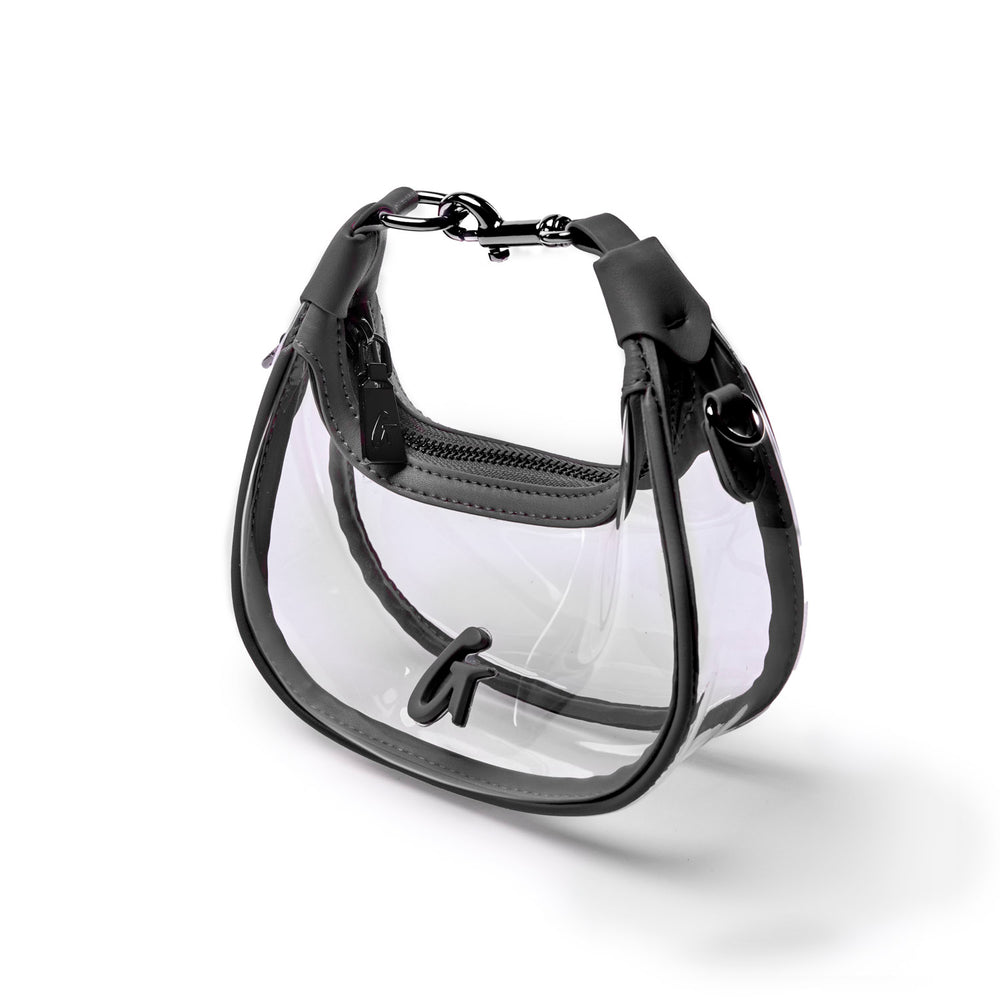Clear PVC Mini Hobo Bag - Black