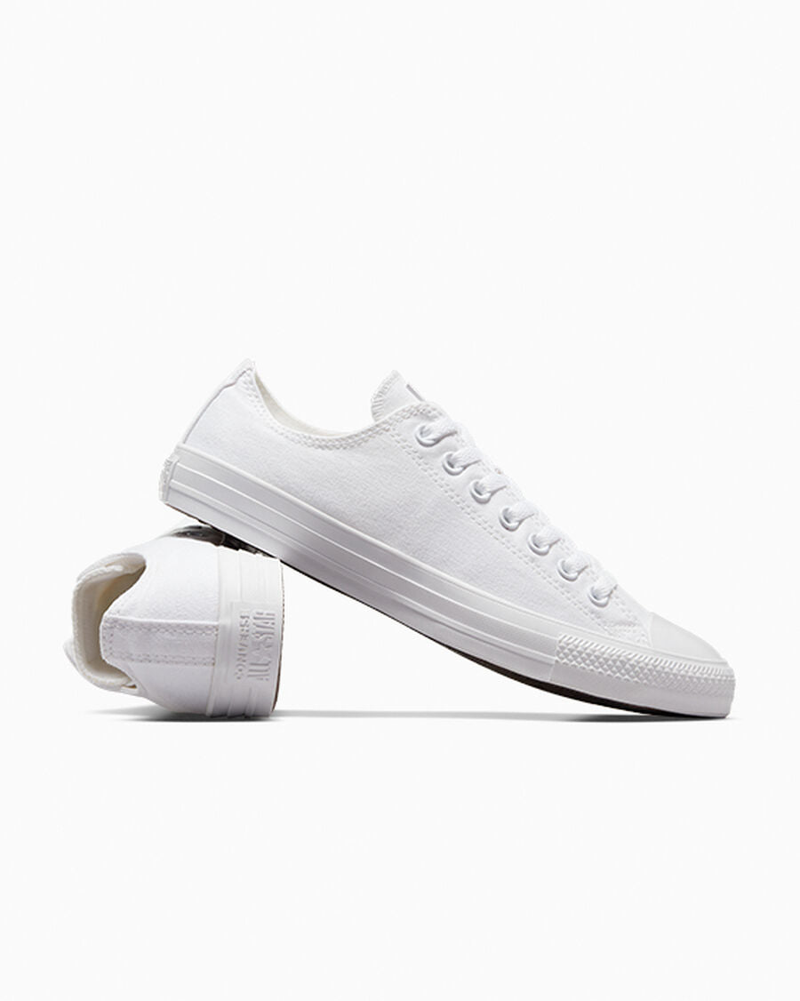 Canvas Low-Top Sneaker - Multiple Colors - White Monochrome