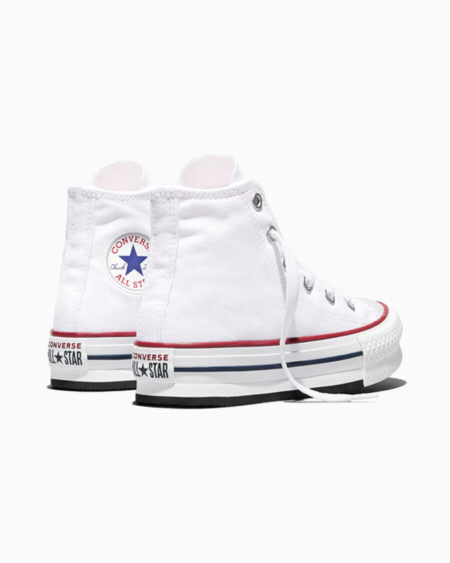 Kids Canvas Platform High Top Sneaker - Black - White/Garnet/Navy