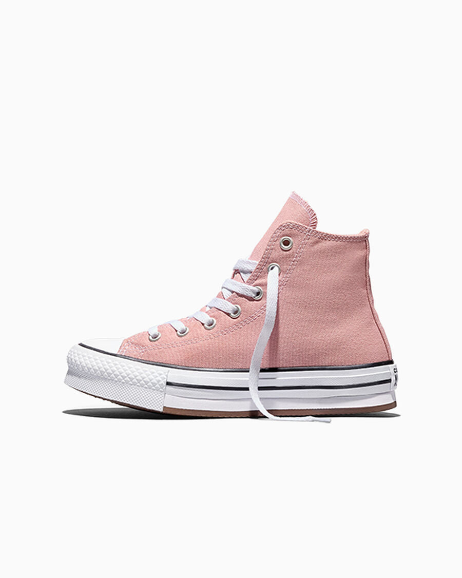 Kids Canvas Platform High Top Sneaker - Black - Petal Pit/White/Black