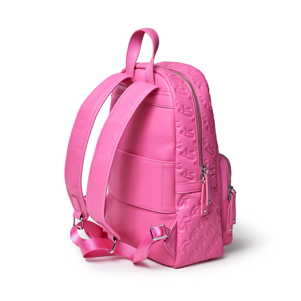 Vegan Leather Laptop Backpack - Hot Pink