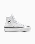 Leather Platform High Top Sneaker - Black - White/Black/White