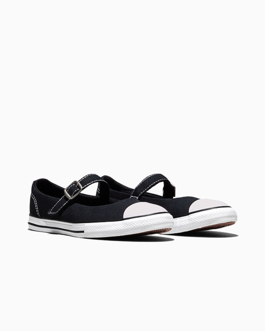 Canvas Mary Jane Sneaker - Black/White/Black