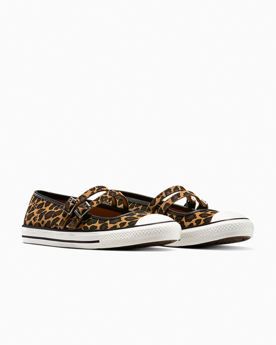 Leopard Suede Mary Jane Low Top Shoe