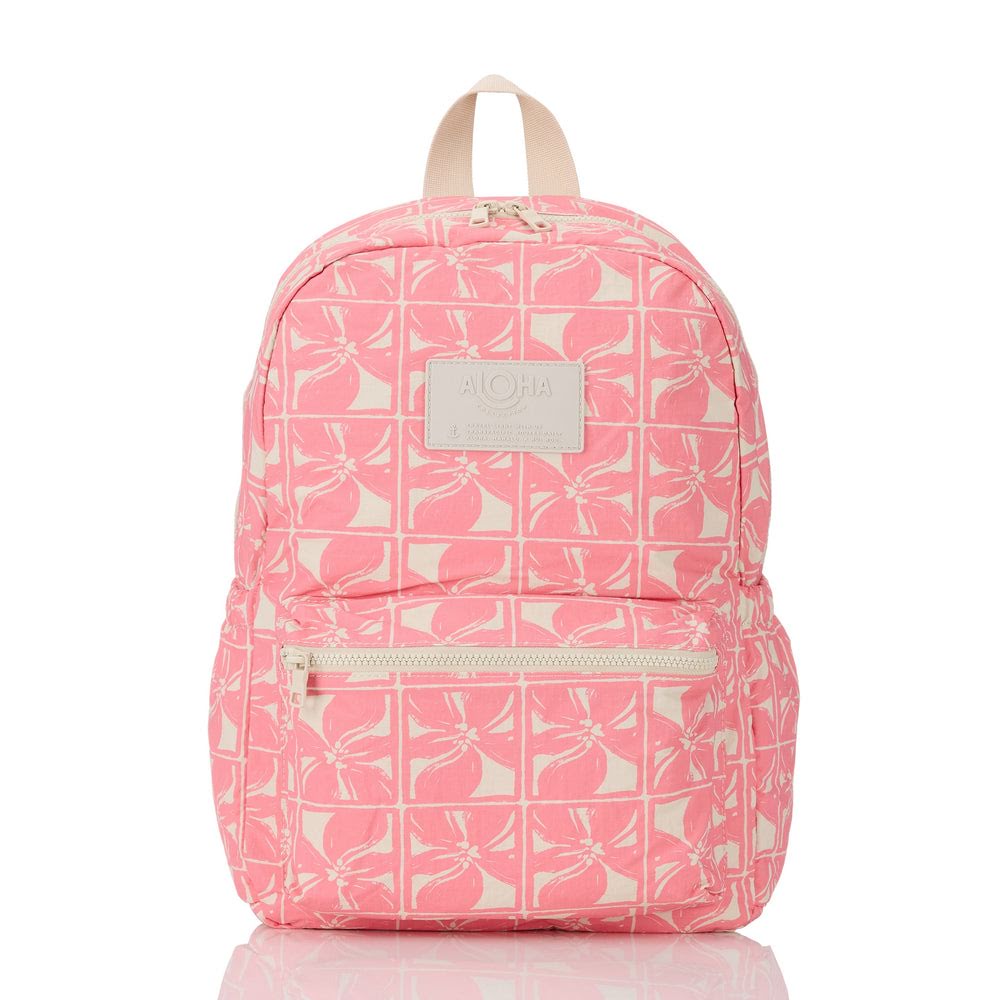 Ripstop Nylon Laptop Backpack - Floral Grid