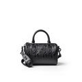 Nano Vegan Leather Boston Bag - Black