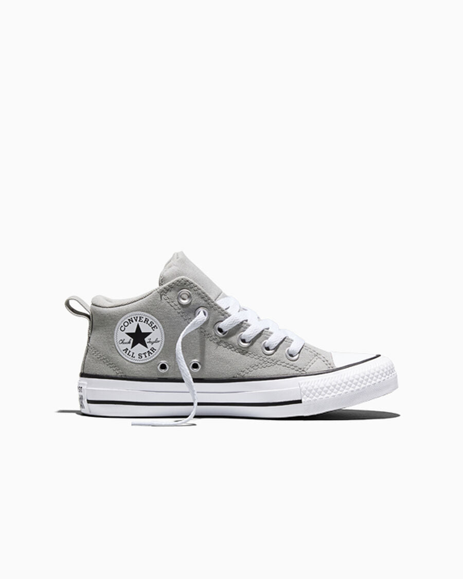 Kids' Canvas Mid-Top Sneaker - Grey - Grey Area/White/Black