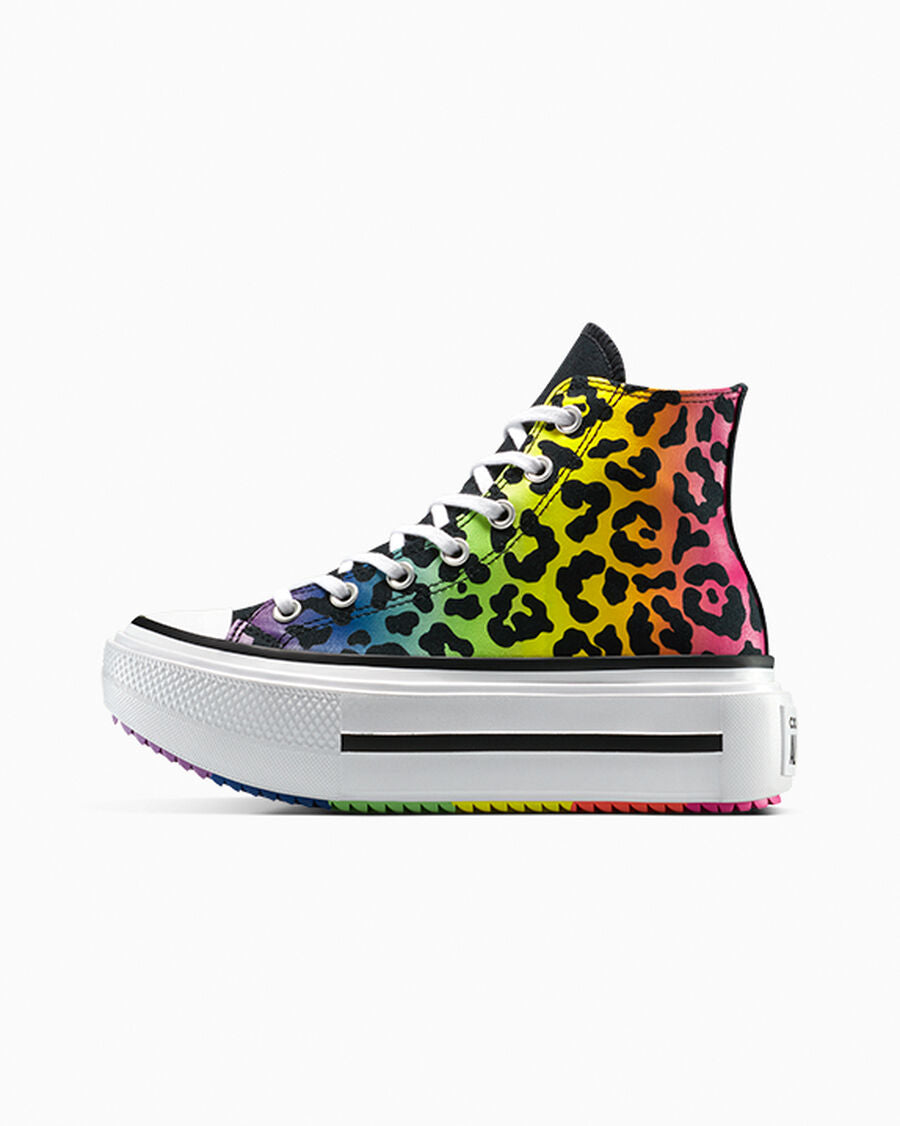 Unisex Printed Canvas Platform High-Top
