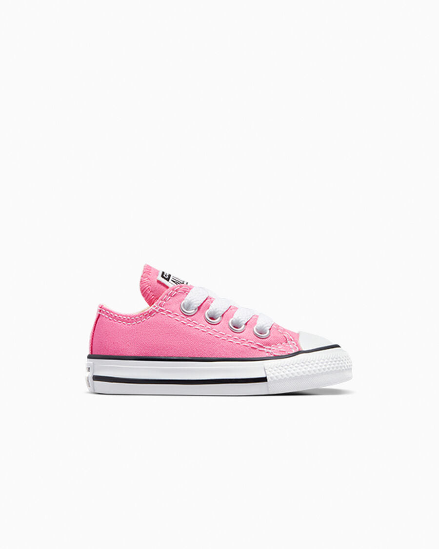 Canvas Low Top Sneaker - Black - Pink