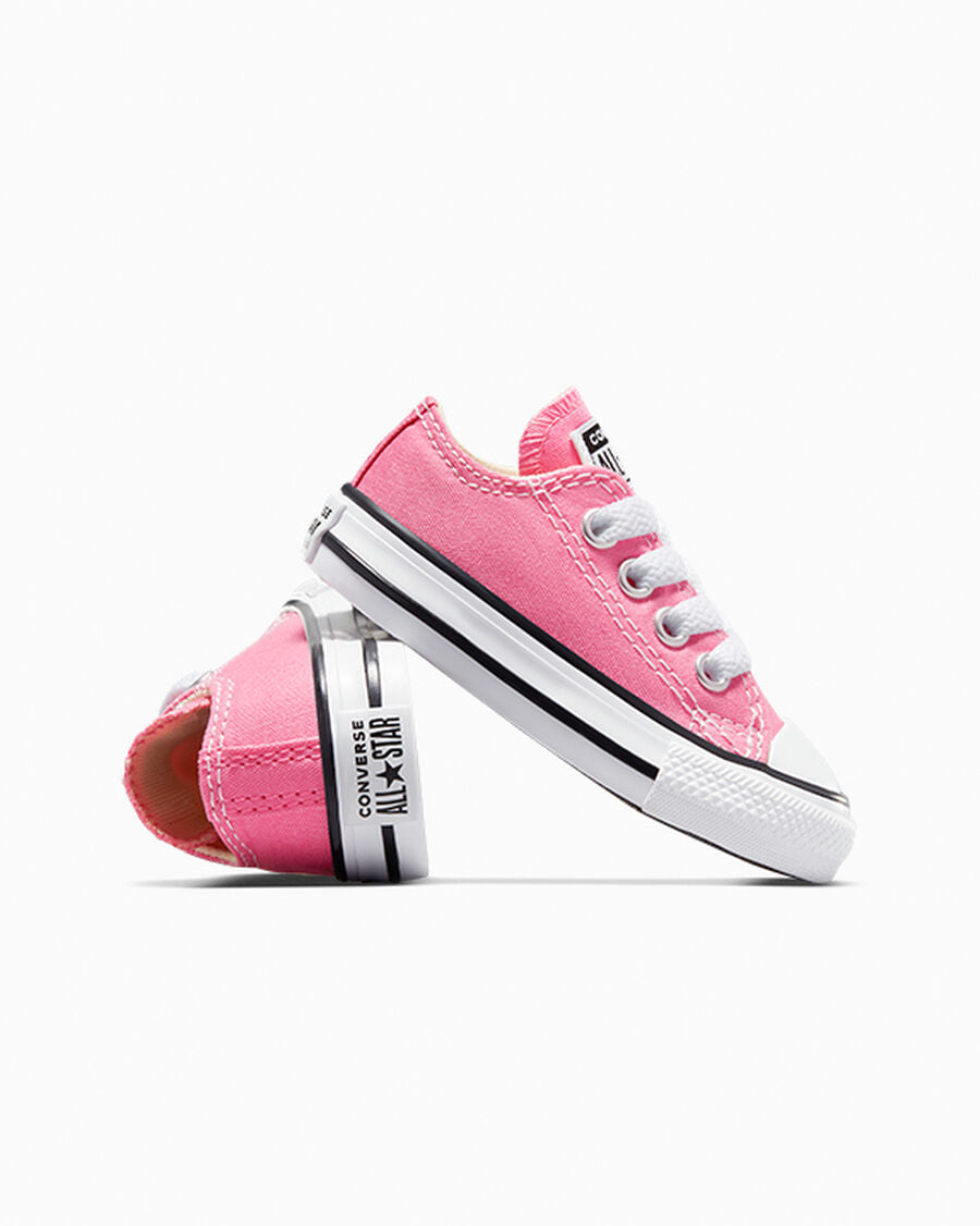 Canvas Low Top Sneaker - Black - Pink