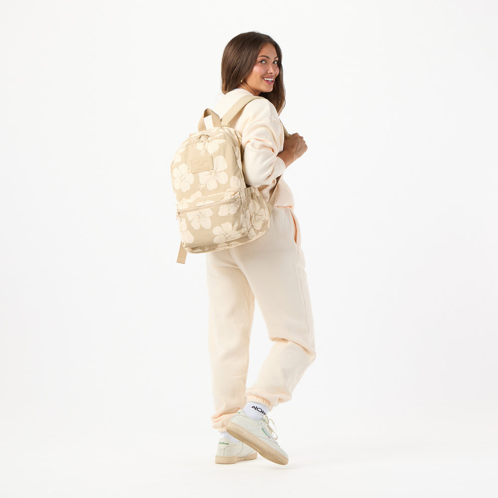 Ripstop Nylon Laptop Backpack - Floral