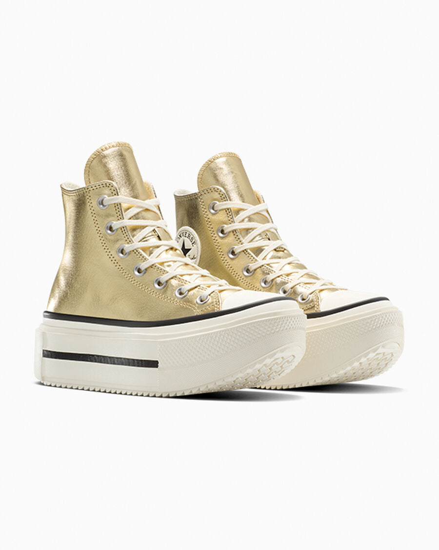 Metallic Canvas Platform High Top Sneaker