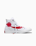 Canvas High Top Sneaker - White Red - White/Racing Red/White
