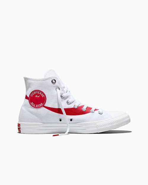 Canvas High Top Sneaker - White Red - White/Racing Red/White