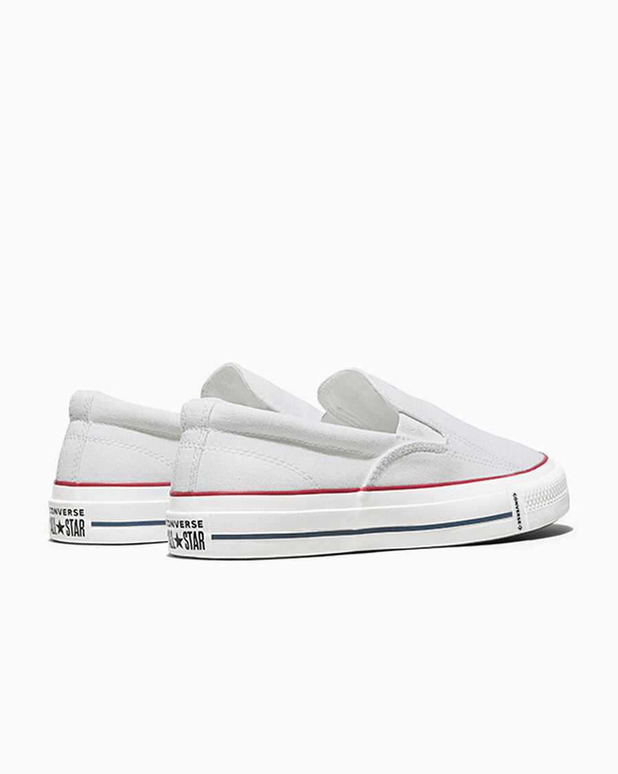 Canvas Slip-On Low-Top Sneaker - Black - White/Red/Blue