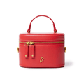 Mini Smooth Vegan Leather Vanity Bag - Red