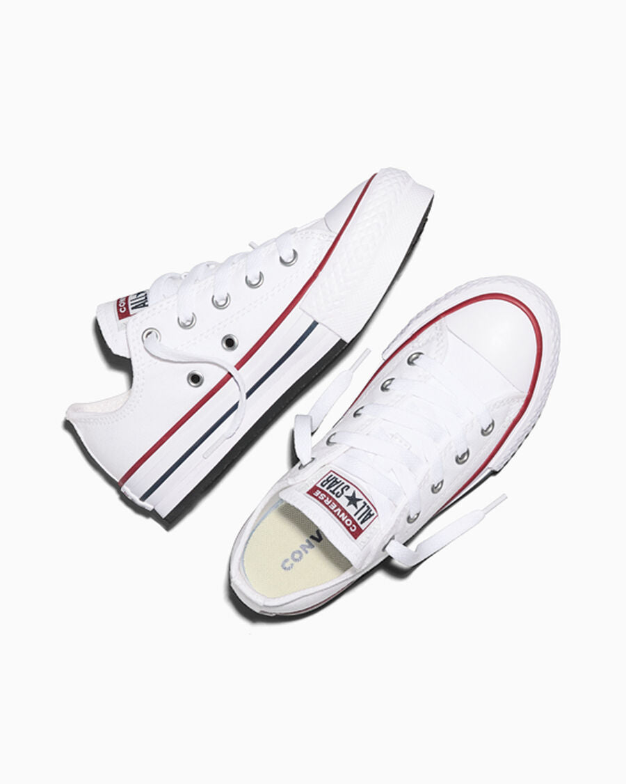 Kids Canvas Platform Low Top Sneaker - Black - White/Garnet/Navy