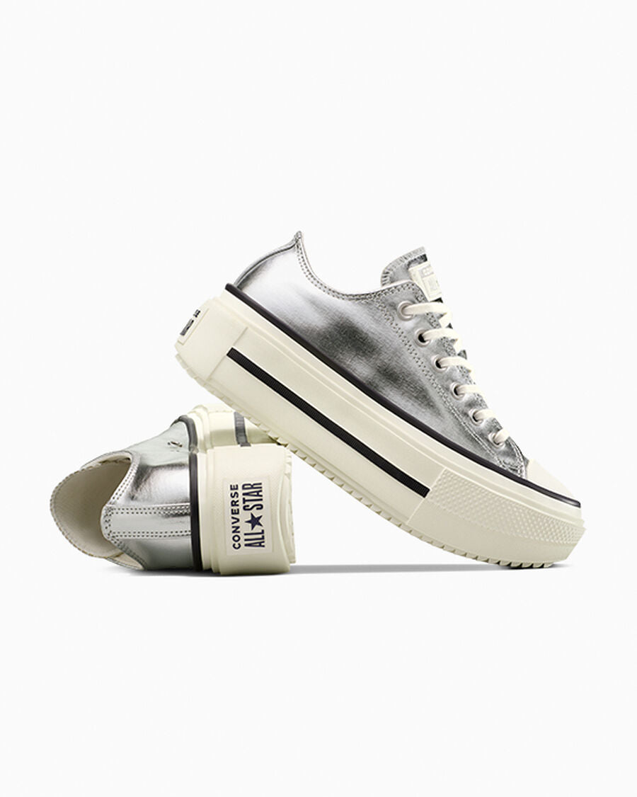 Metallic Canvas Platform Low Top Sneaker