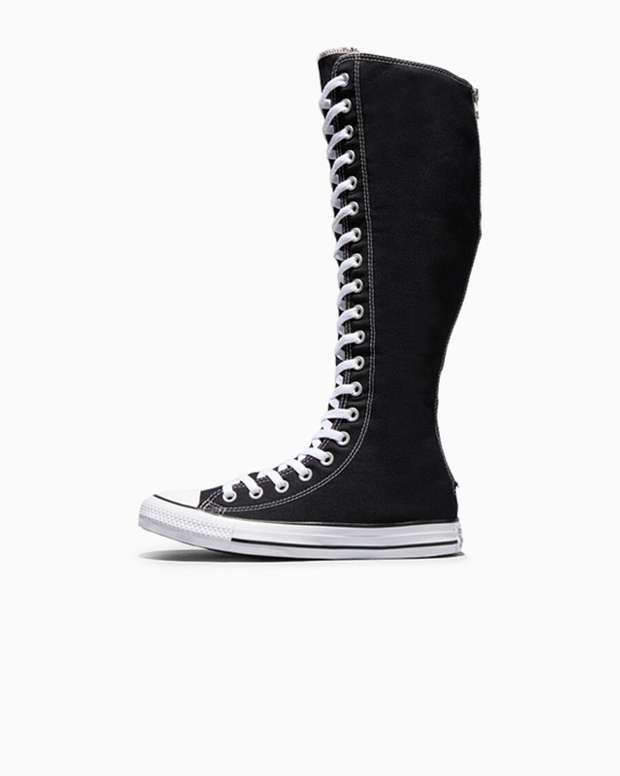 Canvas Knee-High Lace-Up Sneaker