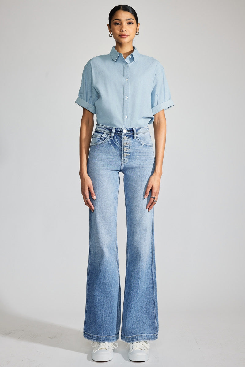 Women's High Rise Holly Flare Jeans - Aisha