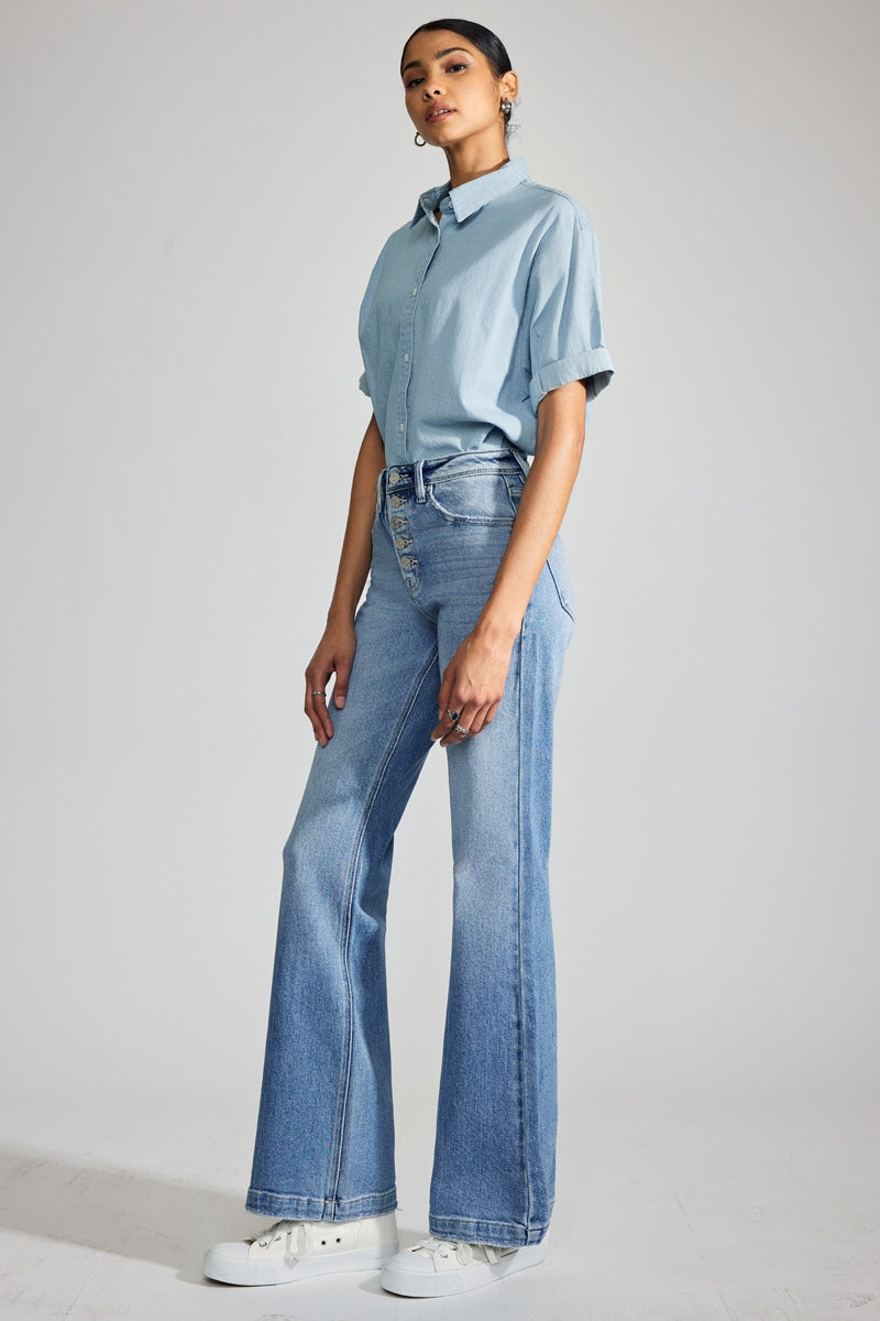 Women's High Rise Holly Flare Jeans - Aisha