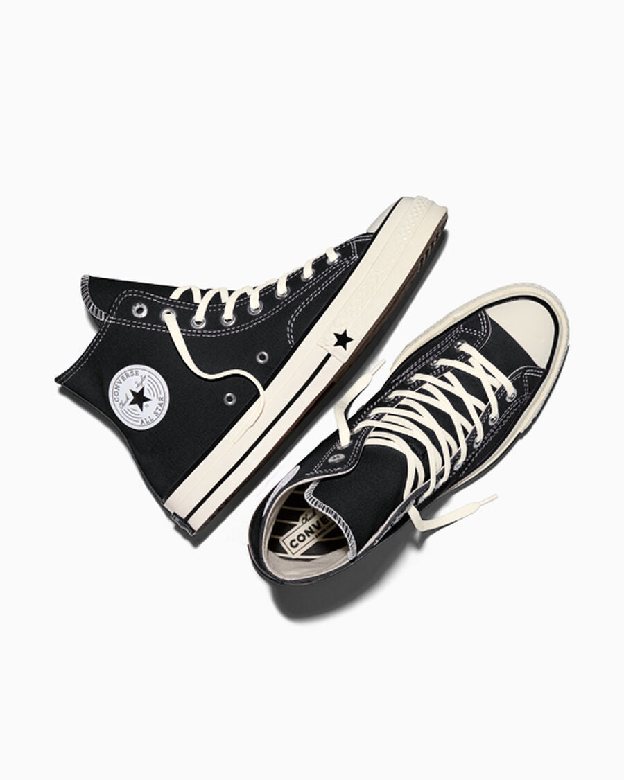 Unisex Heavyweight Canvas High-Top Sneaker - Black/Black/Egret