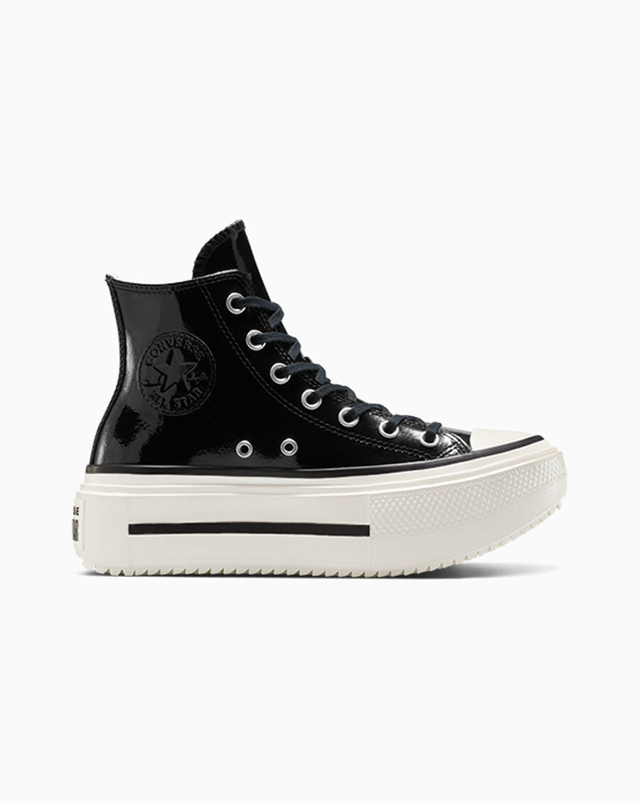 Unisex Patent Leather Platform High-Top