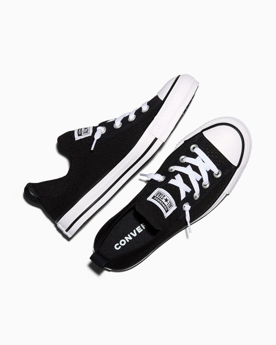 Women's Knit Slip-On Low-Top Sneaker - Black/White/Black