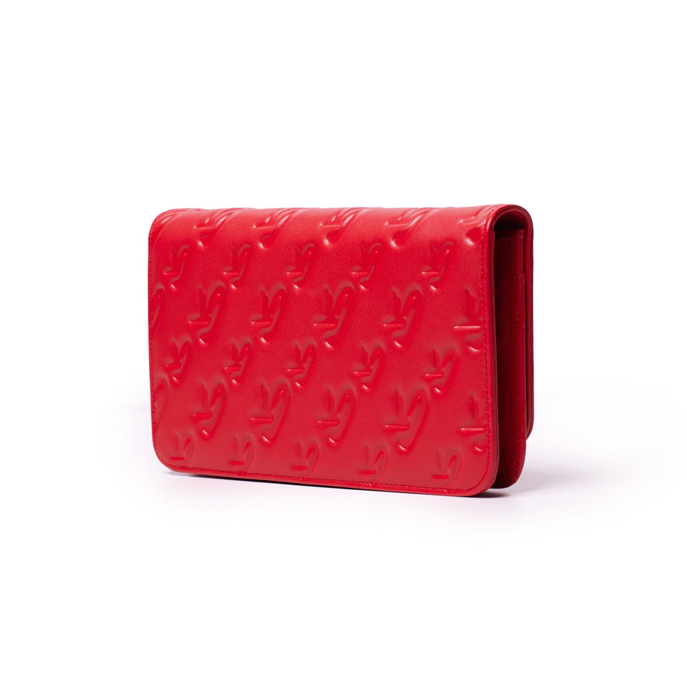 Leather Wallet Crossbody - Red
