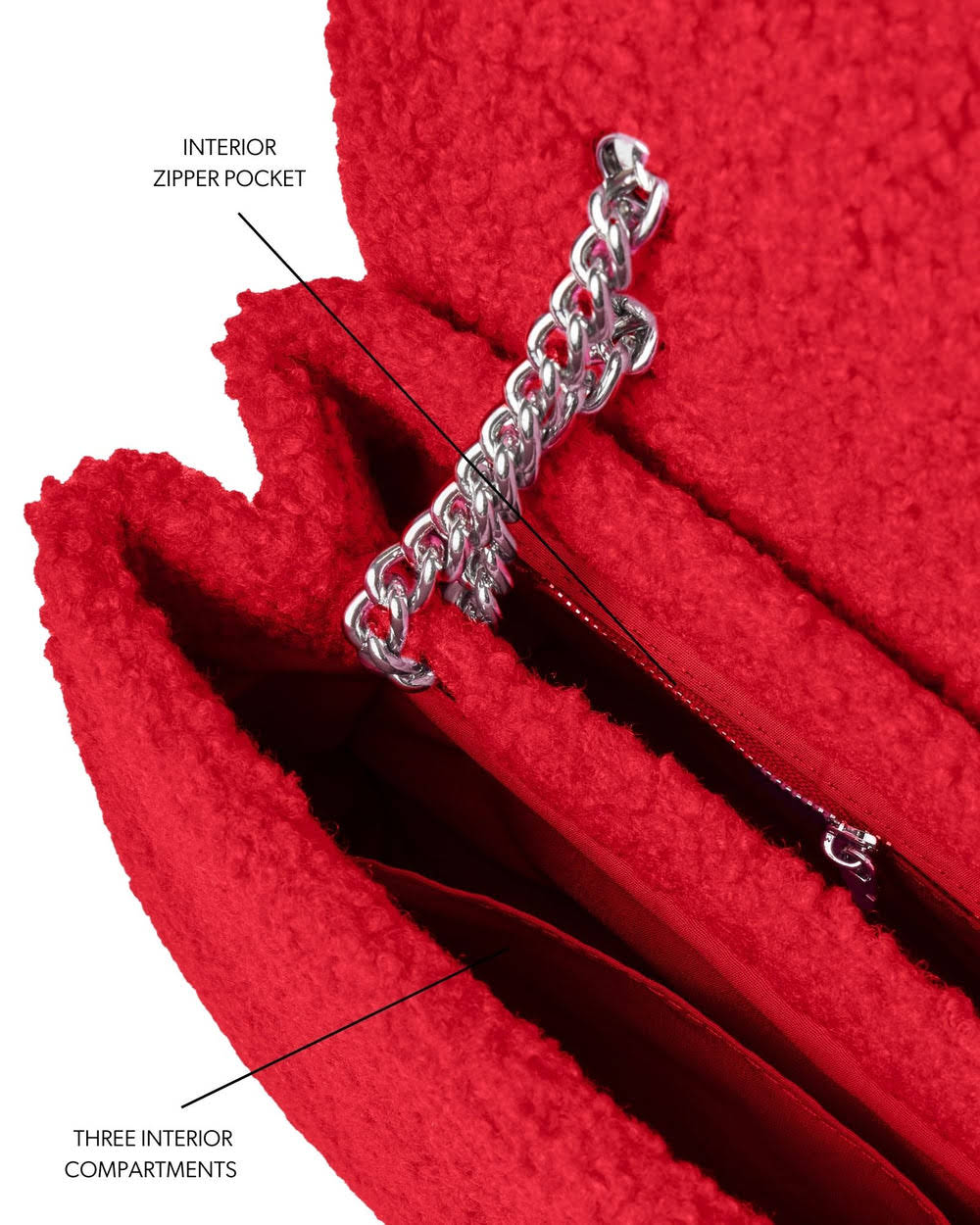 Medium Sherpa Flap Bag - Red