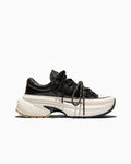 Crinkle Patent Platform Low Top Sneaker - Black/Egret/Light Gum Honey