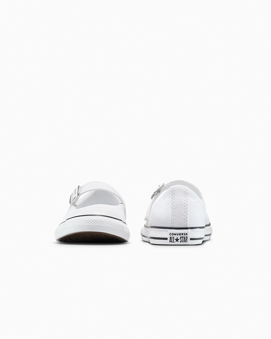 Canvas Mary Jane Sneaker - White/Black/White