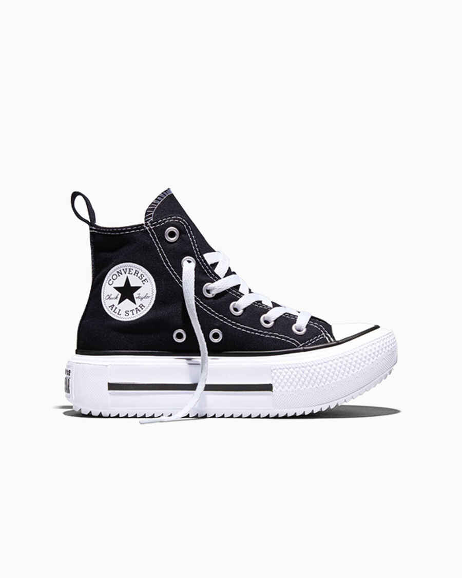 Kids' Canvas Platform High-Top Sneaker - Black - Black/White/Egret