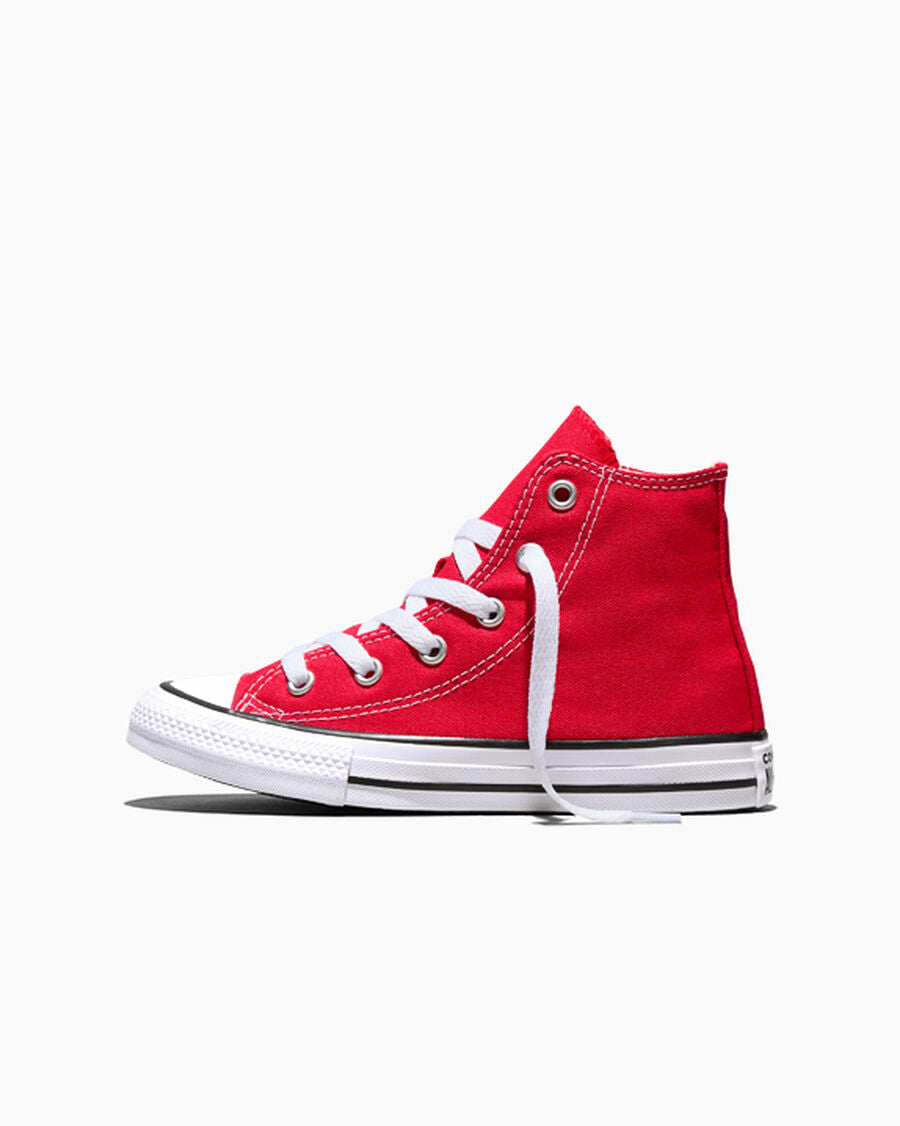 Kids Canvas High-Top Sneaker - Multiple Colors - Red